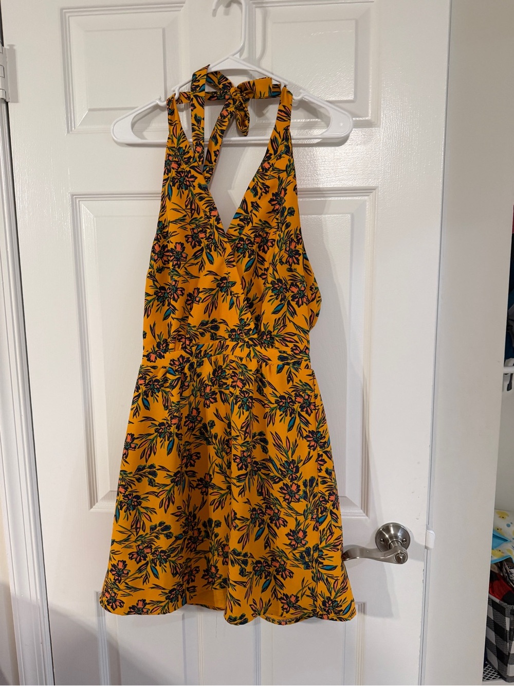 Market & Spruce Yellow Floral Halter Midi Dress